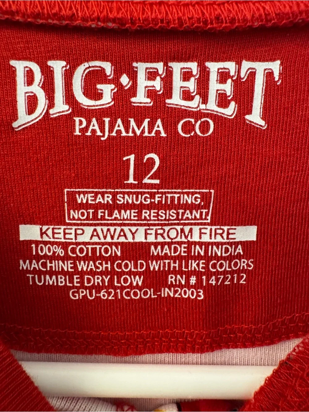 NWT Big Feet Pajama Co Red Kids Penguin Polar Bear Pajamas size 12 cotton